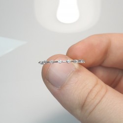 14K Floating Diamond Ring, Petite Distance Diamond Band, Thin Diamond Band, Tiny Multi Diamond Ring, Everyday Diamond Band