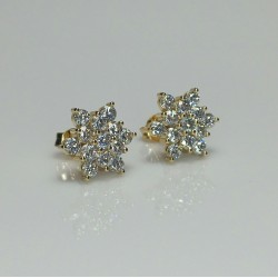 Big Snowflake Diamond Studs, Floral Diamond Earrings, 1.80ct Diamond Flower, Snowflake Diamond Earrings, Gorgeous Big Diamond Stud Earrings