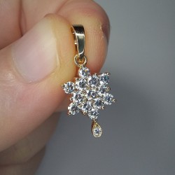 Big Snowflake Diamond Charm, Floral Diamond Pendant, 0.93ct Diamond Flower, Snowflake Diamond Pendant, Gorgeous Big Diamond Charm