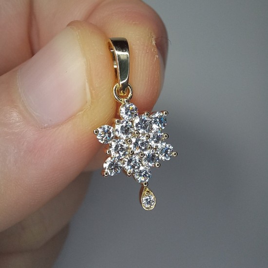 Big Snowflake Diamond Charm, Floral Diamond Pendant, 0.93ct Diamond Flower, Snowflake Diamond Pendant, Gorgeous Big Diamond Charm