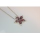 Natural Pink Tourmaline And Diamond Flower Pendant, 14K Solid Gold Tourmaline Necklace, Flower Gemstone Charm,