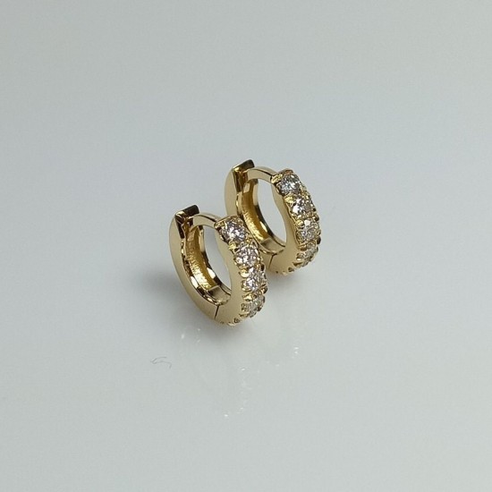 Petite Thick Diamond Huggies, Bold Cartlige Diamond Earrings, Big Diamond Small Hoop Earrings, 14K Tiny Huggie Hoops, Chunky Diamond Huggies