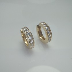 Diamond Earrings, Channel Diamond Earrings, Thick Diamond Huggies, Bold Diamond Earrings, 14K Huggie Hoops, 18K Chunky Big Diamond Huggies