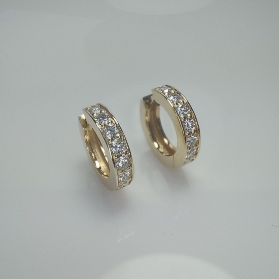 Diamond Earrings, Channel Diamond Earrings, Thick Diamond Huggies, Bold Diamond Earrings, 14K Huggie Hoops, 18K Chunky Big Diamond Huggies