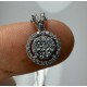 Round Halo Diamond Necklace, 14K-18K Cluster Diamond Pendant, Pave Diamond Charm, Round Shape Diamond Set, Round Shape Charm