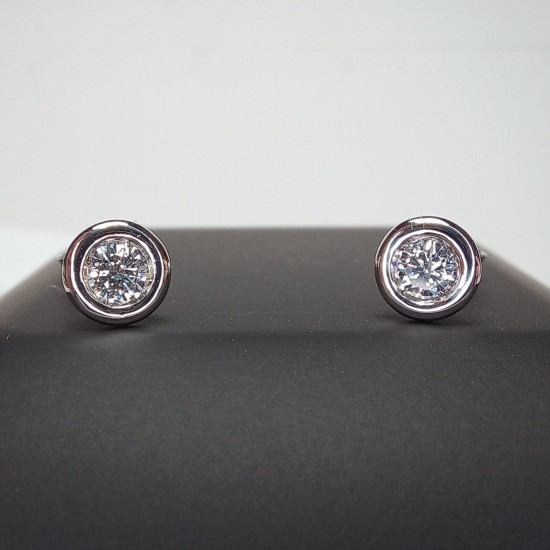 Diamond Stud Earrings, Bezel Diamond Studs, 0.20ct Diamond Stud Earrings, Eveyday Diamond Earrings, Solitaire Diamond Studs