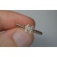 Clover Diamond Ring, 14K-18K Mini Flower Diamond Ring, Tiny Beaded Diamond Band, Stackable Diamond Ring