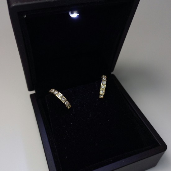 Square Hoop Earrings, 14K-18K Facet Diamond Hoops, Unique Diamond Hoop Earrings, 0.50ct Diamond Earrings