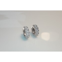 18K Extra Thick Diamond Huggies, 3MM Diamonds Hoops, Bold Diamond Earrings, 14K 1.10ct Huggie Hoops, Chunky Big Diamond Huggies