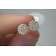 Diamond Disc Studs, 14K Pave Diamond Earring, Multi Diamond Round Stud Earrings, Cluster Diamond Studs, 7mm Diameter Circle Studs