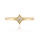 Rhombus Diamond Pavé Ring, 14K Diamond Ring, Tiny Pave Ring, Everyday Diamond Ring