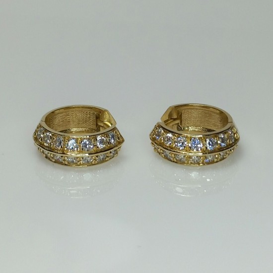 Bold Sharp Hoops, 14K-18K Knife Edge Earring, Genuine Diamond Huggies, Chunky Diamond Earrings, Unique Diamond Hoops