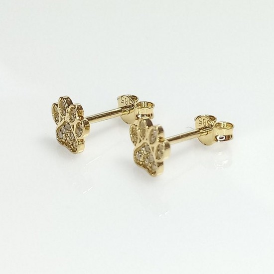 14K Paw Studs, Diamond Paw Earrings, Solid Gold Claw Studs, Animal Earrings, Gift For Animal Lovers