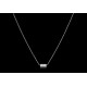 0.12Ct Baguette Diamond Necklace, Solid Gold Chain Pendant, Dainty Baguette Charm, Diamond Layer Necklace