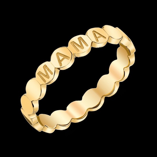 Mama Ring, Buble Eternity Ring, Mother's Day Ring, 14K Gold Mama Ring, Mom Ring, Personalized Ring