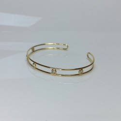 Distance Diamond Cuff Braclelet, 14K Diamond Cuff, Open Cuff Bracelet, Line Cuff Bracelet, Everyday Cuff Bracelet, Genuine Diamond Cuff