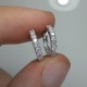 Big Diamond Hoops, Diamond Earrings, 14K Solid Gold Diamond Huggies, Thick Diamond Huggies