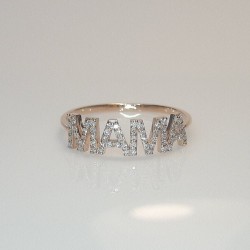 Diamond Mama Ring, Diamond Mother Ring, Mother's Day Ring, 14K Gold Mama Ring, Mom Ring, Personalized Ring