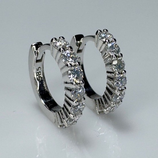 Classic 0.50ct Diamond Huggies, 2MM Diamond Huggies, 18K Bold Diamond Earrings, 14K Big Diamond Huggies, Single Prong Diaomond Hoops