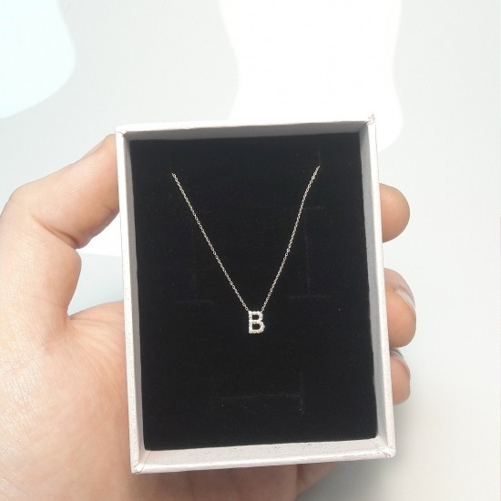 Diamond letter necklace, 14K Letter necklace, Letter pendant, Letter necklace, Gold letter necklace