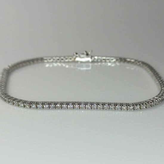 Prong Setting Diamond Tennis Bracelet, 14-18K Delicate Tennis Bracelet, 1.6mm Genuine Diamonds Bracelet, 1.60ctw Diamond Tennis Bracelet