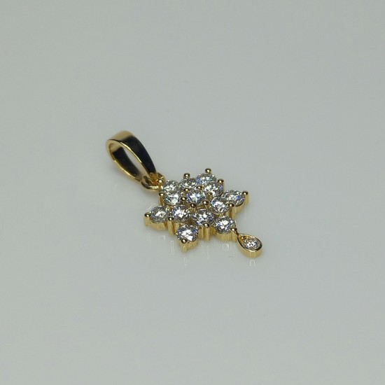 Big Snowflake Diamond Charm, Floral Diamond Pendant, 0.93ct Diamond Flower, Snowflake Diamond Pendant, Gorgeous Big Diamond Charm