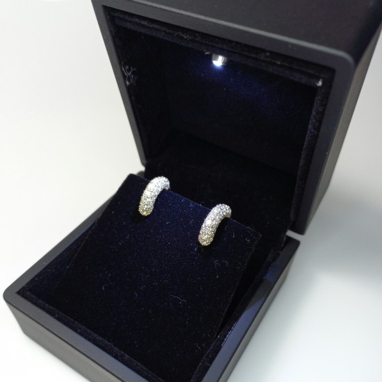 Thick Pave Diamond Hoops, Half Eternity 1.00ct Diamond Dome Huggies, 14K-18K Thick Pave Diamond Earrings, Big Pave Genuine Diamond Hoops