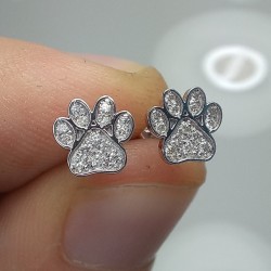 14K Paw Studs, Diamond Paw Earrings, Solid Gold Claw Studs, Animal Earrings, Gift For Animal Lovers