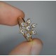 Snowflake Diamond Ring, 14K-18K Floral Diamond Ring, Bezel Set Diamond Ring, Flower Diamond Band