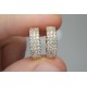 Diamond Triple Row Hoops, Classic Bold Diamond Row Earring, Pave Thick Diamond Huggie Hoop, Micro Pave Diamond Earrings, Sturdy Diamond Hoop