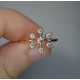 Snowflake Diamond Ring, 14K-18K Floral Diamond Ring, Bezel Set Diamond Ring, Flower Diamond Band