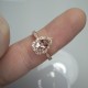 Pearcut Morganite Ring, Rose Gold Teardrop Morganite Engagement Ring, Vintage Teardrop Morganite And Diamond Ring, Valentine's Day Ring Gift