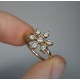 Snowflake Diamond Ring, 14K-18K Floral Diamond Ring, Bezel Set Diamond Ring, Flower Diamond Band