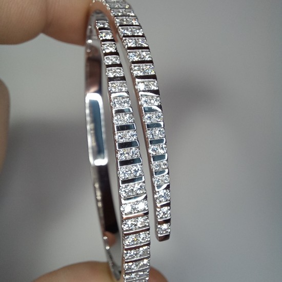 Wrap Diamond Bracelet, Diamond Cuff Bracelet, Genuine Diamond Solid Bracelet, 14K Unique Diamond Cuff, Multi Diamond Bangle