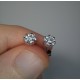 Cluster Diamond Earrings, Pave Diamond Flower Studs, 14K-18K Coronet Diamond Stud, Pave Diamond Studs, Engagement Studs, Wedding Diamond Set