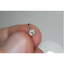 0.12ct VS clarity Diamond Charm, Tiny Diamond Pendant, 4mm Genuine Diamond Charm, Dainty Diamond Charm, Bezel Diamond