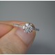 Cluster Diamond Ring, Pave Diamond Flower Ring, 14k-18k Coronet Diamond Ring, Pave Diamond Band, Engagement Ring, Wedding Diamond Set