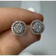 Round Halo Diamond Studs, 14K-18K Cluster Diamond Earrings, Pave Diamond Earrings, Round Shape Diamond Set, Round Diamond Earrings