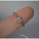 Clover Diamond Ring, 14K-18K Mini Flower Diamond Ring, Tiny Beaded Diamond Band, Stackable Diamond Ring