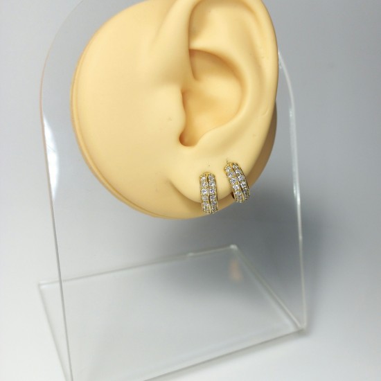 Bold Sharp Hoops, 14K-18K Knife Edge Earring, Genuine Diamond Huggies, Chunky Diamond Earrings, Unique Diamond Hoops