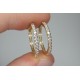 14-18K Diamond Hoops, 15MM Diamond Hoop Earrings, Large Diamond Hoops, Genuine Diamond Hoops, Thin Diamond Hoop Earrings