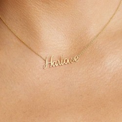 14K Name Necklace, Gold Name Charm, Name Pendant, Solid Gold Name, Customize Letter Necklace, Personalized Name