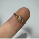 Evil Eye Diamond Ring, Petite Evil Eye Band, 14K Gold Evil Eye Ring, Yellow Gold Eye Ring, Dainty Evil Eye Ring, 0.07ct Diamond Ring