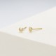 14K Tiny Dot Stud Earrings, Solid Gold Circle Studs, Flat Circle Earrings, Disk Studs