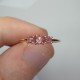 Triple Rose Rose Cut Pink Sapphire Ring, 14K Three Stone Rose Cut Sapphire Band, Dainty Pink Stone Band, Stackable Pink Sapphire Ring