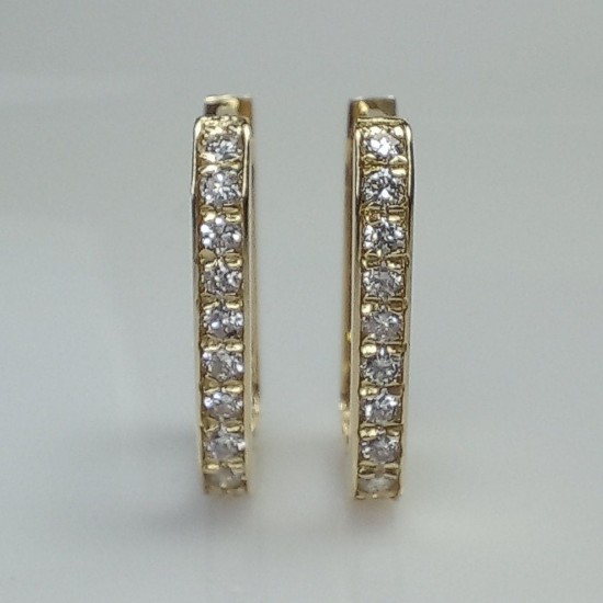 Paperclip Diamond Hoop Earrings, 14K Rectangle Huggies, Diamond Paperclip Earrings, Rectangle Pave Diamond Hoops, Unique Hoop Earrings