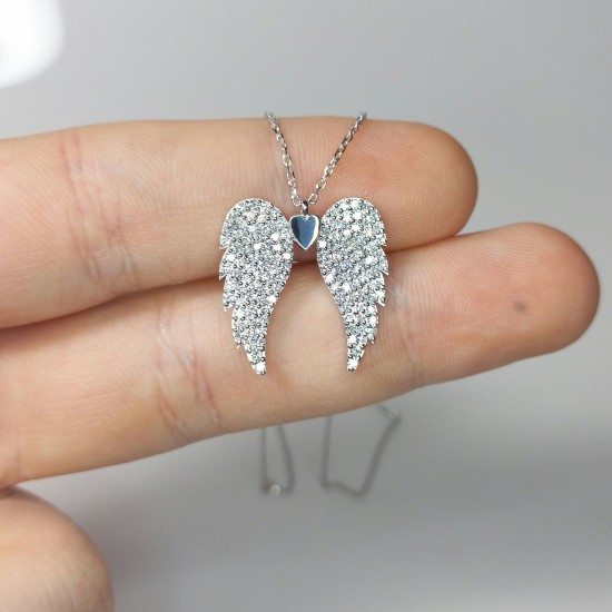 Diamond Angel Wings, 1.00ct Big Angel Wing Pendant, Unique Diamond Wing, Diamond Gift Necklace, Wing Pendant, Genuine Diamonds Pave Wing