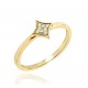 Rhombus Diamond Pavé Ring, 14K Diamond Ring, Tiny Pave Ring, Everyday Diamond Ring