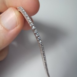 Prong Setting Diamond Tennis Bracelet, 14-18K Delicate Tennis Bracelet, 1.6mm Genuine Diamonds Bracelet, 1.60ctw Diamond Tennis Bracelet