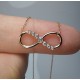 14-18K Infinity Diamond Necklace, Infinity Pendant, Bezel Diamond Infinity, Diamond Love Necklace, Forever Necklace